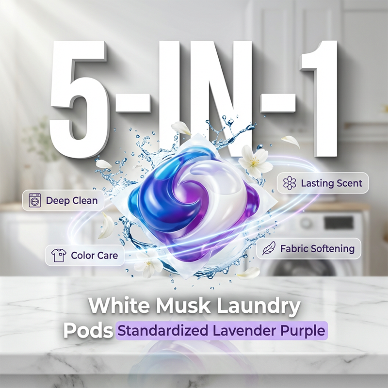 5-in-1 White Musk Laundry Detergent Pods (40+40 PODS)