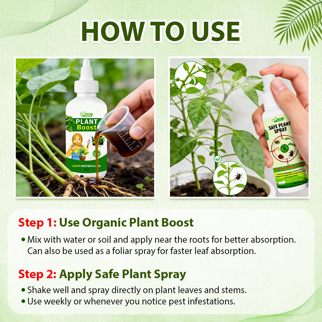 Natural Plant Care Combo -  Plant Boost with Safe Plant Sprays