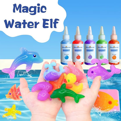 Magic Water Elf Toy Kit - Aqua Art Water Fairy Gel Kit for Kids - 10 Colors Magic Gel Water Pets - DIY Squishy Maker Set - Make Your Own Squishies Toy Crafts Party Favor for Boys & Girls Ages 2-12