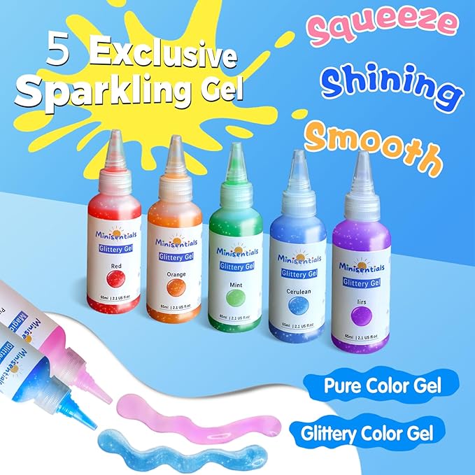 Magic Water Elf Toy Kit - Aqua Art Water Fairy Gel Kit for Kids - 10 Colors Magic Gel Water Pets - DIY Squishy Maker Set - Make Your Own Squishies Toy Crafts Party Favor for Boys & Girls Ages 2-12