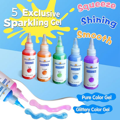 Magic Water Elf Toy Kit - Aqua Art Water Fairy Gel Kit for Kids - 10 Colors Magic Gel Water Pets - DIY Squishy Maker Set - Make Your Own Squishies Toy Crafts Party Favor for Boys & Girls Ages 2-12