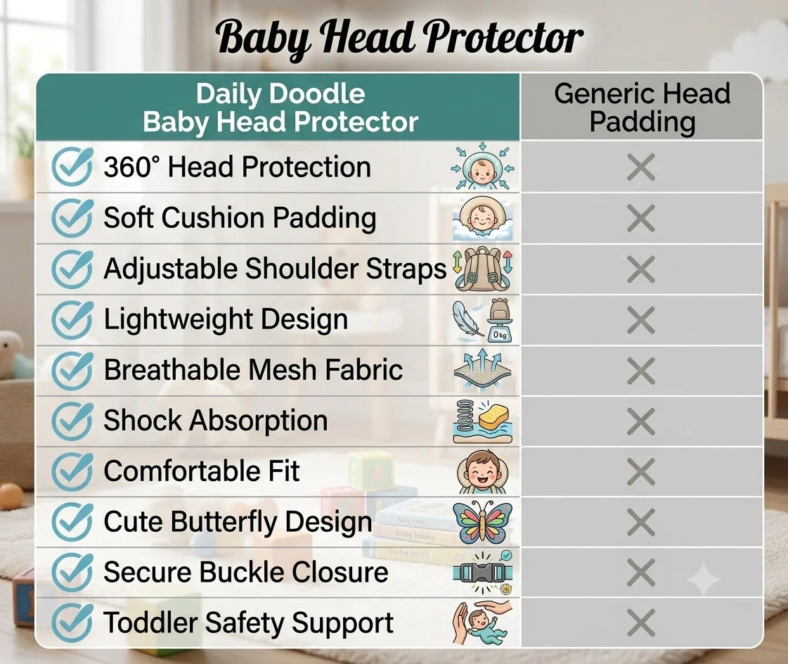 ToddlerGuard™ - Head Protector Backpack | Adjustable Strap | Washable Cushion