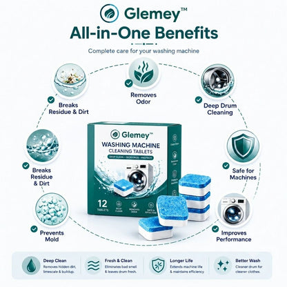 Glemey™ washing Machine Cleaning Tablet  (12 Pieces)
