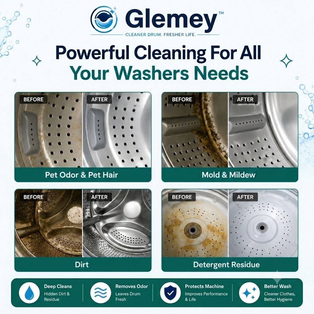Glemey™ washing Machine Cleaning Tablet  (12 Pieces)
