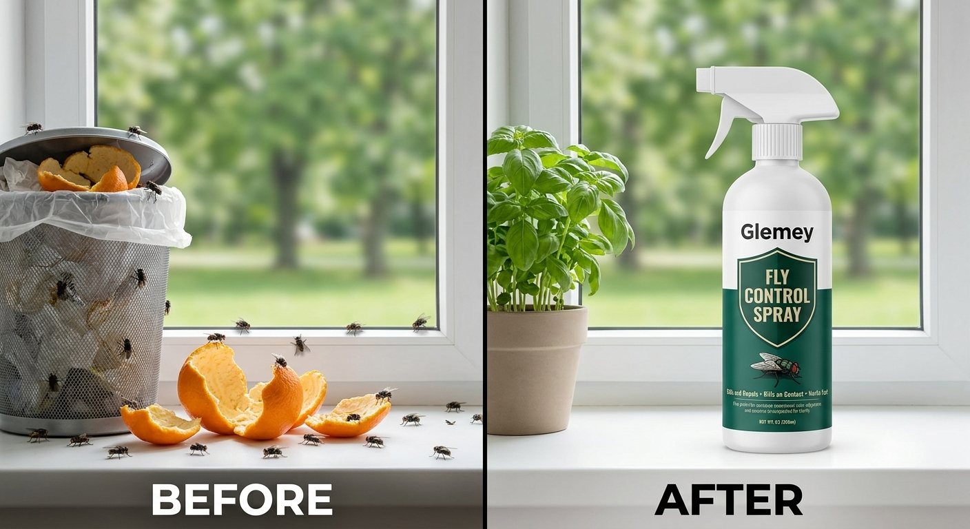 Fly Repellent Spray for Kitchen & Home | Herbal Fly Control Concentrate | Natural & Safe BUY 1 GET 1 FREE