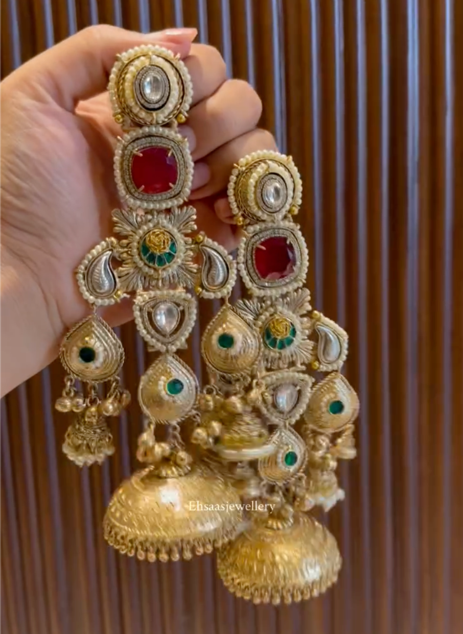 kashmiri earrings.,