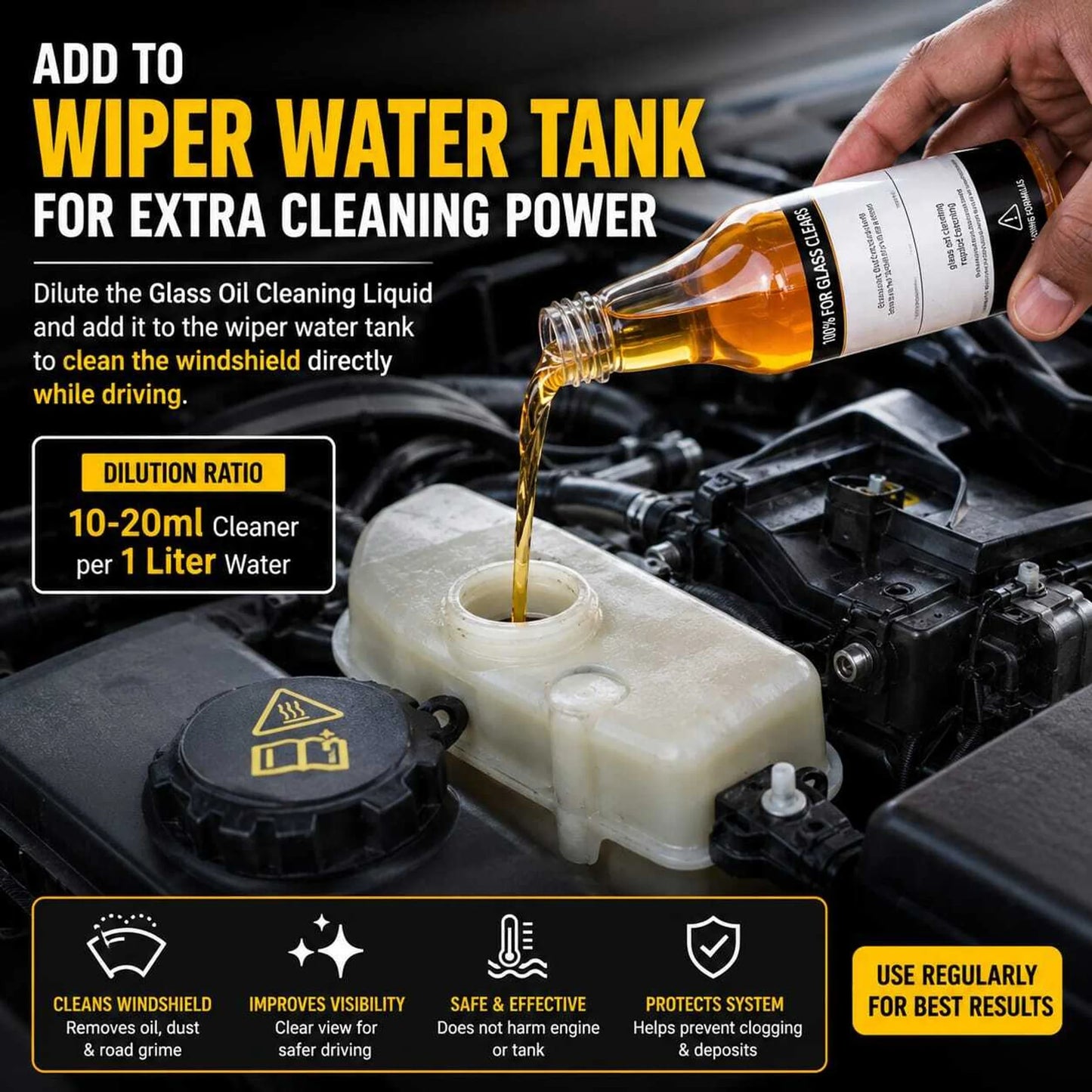 Instant Clear Car Glass Windshield Cleaning Liquid © ( BUY 1 GET 2 FREE )