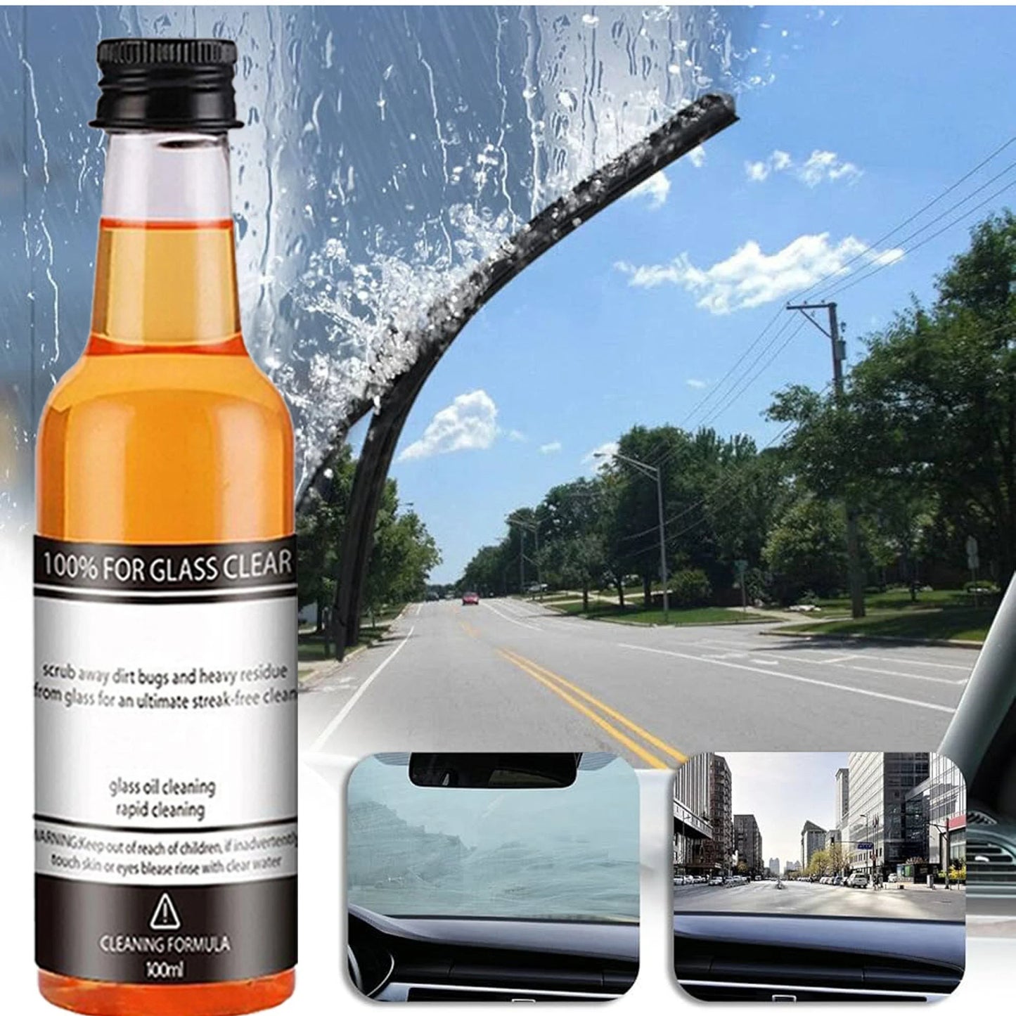 Instant Clear Car Glass Windshield Cleaning Liquid © ( BUY 1 GET 2 FREE )