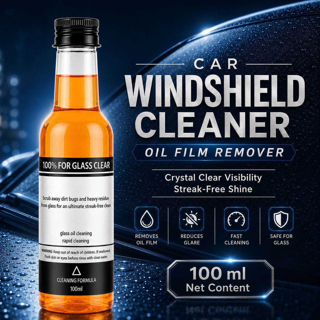 Instant Clear Car Glass Windshield Cleaning Liquid © ( BUY 1 GET 2 FREE )