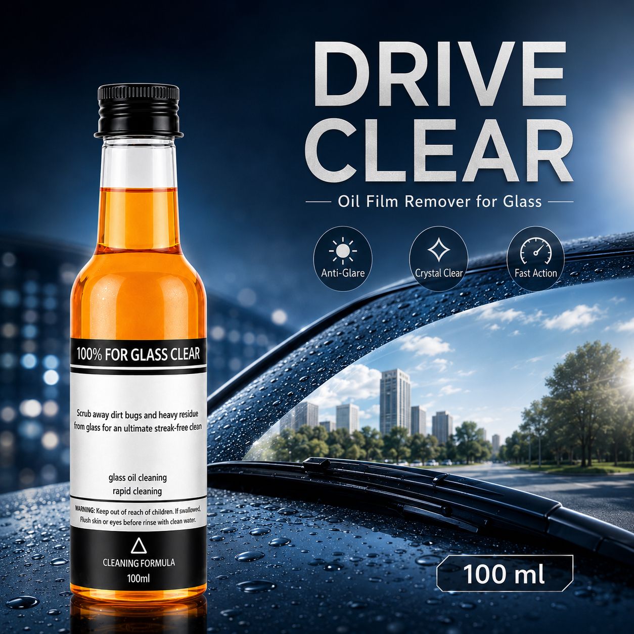 Instant Clear Car Glass Windshield Cleaning Liquid © ( BUY 1 GET 2 FREE )